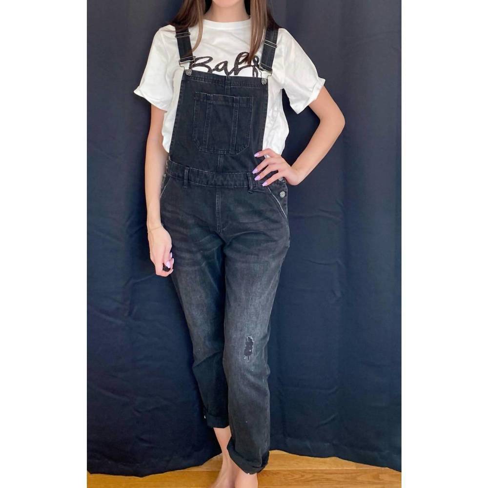 NEW RISEN joanna relaxed overall in washed black resin